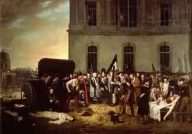 Roehn, Jean Alphonse: Burial of the Victims of the July Revolution in Front of the Colonnade of the Louvre, 30th July 1830