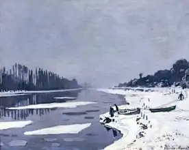 Monet, Claude: Ice floes on the Seine at Bougival, c.1867-68