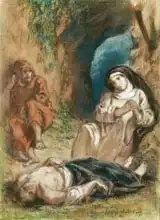 Delacroix, Eugene: Lelia in the Cave, from 