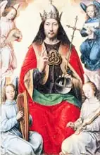 Memling, Hans: Triptych of Earthly Vanity and Divine Salvation, Christ in Glory from the reverse of the central panel