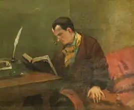 Courbet, Gustave: Portrait of Charles Baudelaire (1821-67) 1847