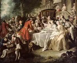 Troy, Jean-François de: The Hunt Lunch, detail of the diners