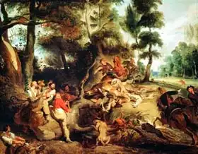 Delacroix, Eugene: The Wild Boar Hunt, after a painting by Rubens, c.1840-50