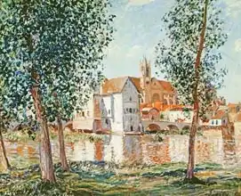 Alfred Sisley、MORET-SUR-LOING、画集画、新品額装付 Alfred Sisley: The Loing at Moret, September Morning