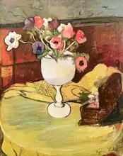 Valadon, Suzanne: Vase of Flowers, Anemones in a White Glass