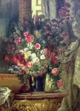 Delacroix, Eugene: Vase of Flowers on a Console, 1848-49