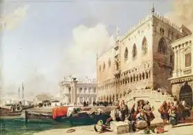 Bonington, Richard Parkes: View of Venice. The Riva degli Schiavoni and the Doge