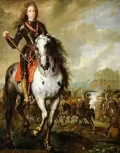 Flemish school (18th century): Equestrian Portrait of Prince Eugene de Savoie (1663-1736) c.1700-10