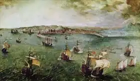 Brueghel, Pieter, the elder: View of the Port of Naples