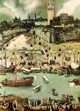Sanchez Coello, Alonso: The Port of Seville, c.1590 (detail)