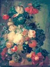 Os, Jan van: Flowers in a Vase with a Bird