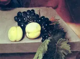 Caravaggio, M.: The Sick Bacchus, detail of peaches and grapes