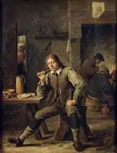 Teniers, David, the younger: A Smoker Leaning on a Table