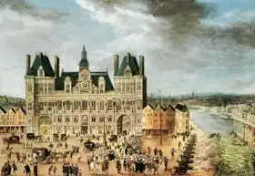 Flemish school (17th century): The Hotel de Ville, Place de Greve