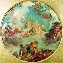 Delacroix, Eugene: Peace Descending to Earth, study for the central ceiling of the Salon de la Paix in the Hotel de Ville destroyed in 1871 during the Commune