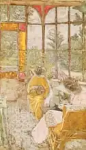 Vuillard, Edouard: Two Women Embroidering on a Veranda