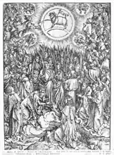 Dürer, Albrecht: Scene from the Apocalypse, Adoration of the Lamb, German edition