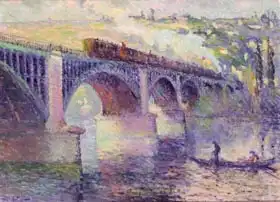 Pinchon, Robert Antoine: The Bridge at Sunset