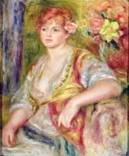 Renoir, Auguste: Blonde woman with a rose, c.1915-17