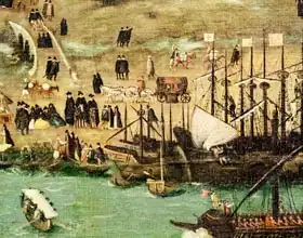 Sanchez Coello, Alonso: The Port of Seville, c.1590 (detail)