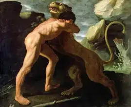 Zurbarán, Francisco de: Hercules Fighting with the Nemean Lion