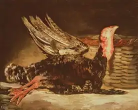 Goya, Francisco: Still Life of a dead turkey and a wicker basket