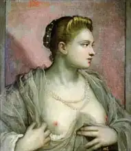 Tintoretto, Jacopo Robusti: Portrait of a Woman Revealing her Breasts