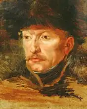 Géricault, Théodore: Head of a horseman (portrait de Lieutenant Dieudonne)