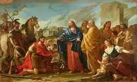 Vien, Joseph-Marie, the elder: The Centurion Kneeling at the Feet of Christ or, Jesus Healing the Son of an Officer