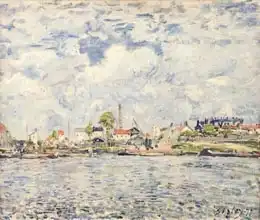Pissarro, Camille: The outer harbour of Le Havre, Quai de Southampton, the Honfleur boat leaving the harbour