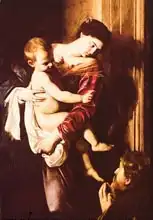 Caravaggio, M.: Detail of Madonna of the Pilgrims, c.1603-05