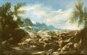 Magnasco, Alessandro: Saint Anthony of Padua preaching to the fishes at Rimini, c.1720-25