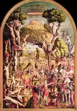 Carpaccio, Vittore: The Crucifixion and the Glorification of the Ten Thousand Martyrs on Mount Ararat
