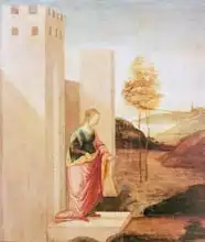 Lippi, Filippino: Queen Vashti leaving the royal palace