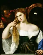 Tizian: Portrait of a Woman at her Toilet, 1512-15