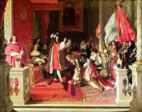 Ingres, Jean Auguste: Philip V of Spain making Marshal James Fitzjames, Duke of Berwick, a Cavalier of the Golden Fleece after the Battle of Almansa