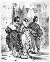 Delacroix, Eugene: Faust meeting Marguerite, from Goethe