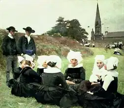 Pascal-Adolphe-Jean Dagnan-Bouveret: Breton Women Sitting at a Pardon ...