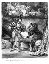 Delacroix, Eugene: First Meeting between Faust and Mephistopheles: `Why all this Noise?
