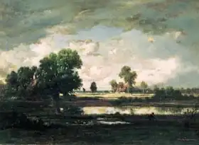 Rousseau, Theodore: The Pool with a Stormy Sky, c.1865-7