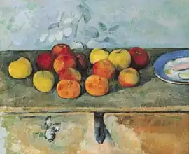 Cézanne, Paul: Still life of apples and biscuits, 1880-82