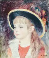 Renoir, Auguste: Portrait of a Young Girl in a Blue Hat