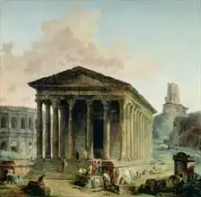 Robert, Hubert: The Maison Carree with the Amphitheatre and the Tour Magne at Nimes, 1786-87