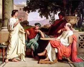 Jalabert, Charles Francois: Horace, Virgil and Varius at the house of Maecenas