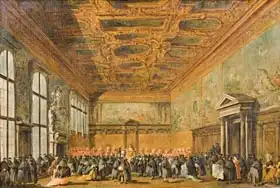 Guardi, Francesco: Audience Granted by the Doge of Venice in the College Room of Doge