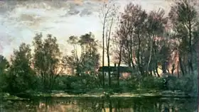 Daubigny, Charles-Francois: Sunset, Bas-Meudon (Hauts-de-Seine)