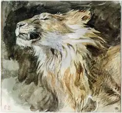 Delacroix, Eugene: The Head of a Lion
