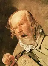 Tour, Georges de la: The hurdy-gurdy player, detail of the head, c.1620-25