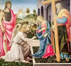 Lippi, Filippino: Annunciation with St. Joseph and St. John the Baptist