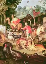 Brueghel, Jan, the elder: Earthly Paradise, detail of the right part, animals in pairs